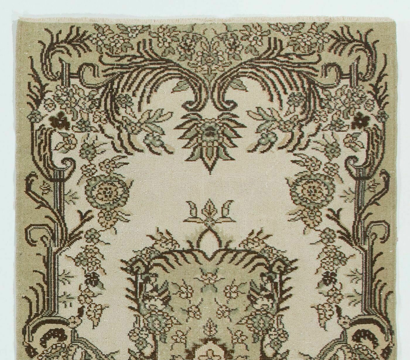 4x7 Ft Vintage Anatolian Oushak Rug. Hand Knotted Carpet With Medallion Design photo furniture
