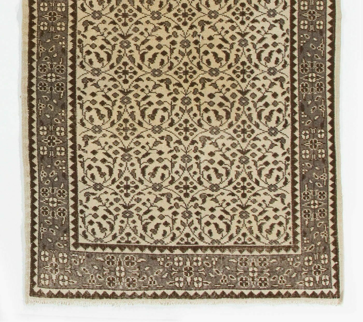 3.7x7 Ft Hand Knotted Vintage Anatolian Oushak Accent Rug With Floral Design photo for sale