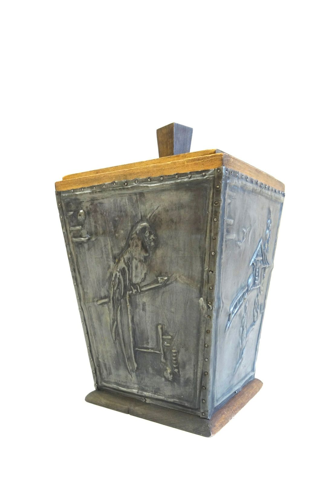 Rare Art Deco Antique Artist Parrot Animal Bird Box photo Home Decor