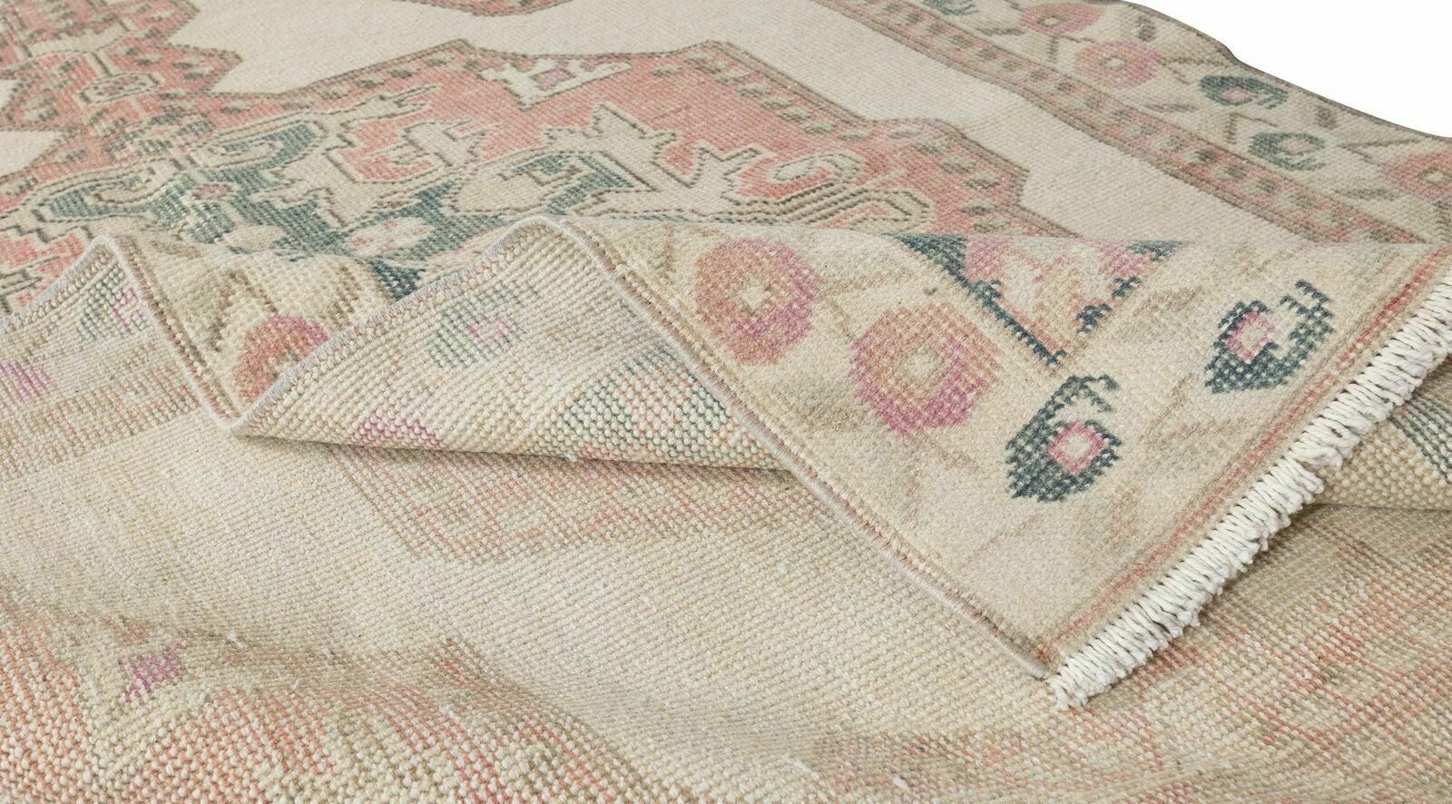4.3x7.3 Ft Handmade Geometric Rug From Turkey, Vintage Traditional Carpet photo for sale