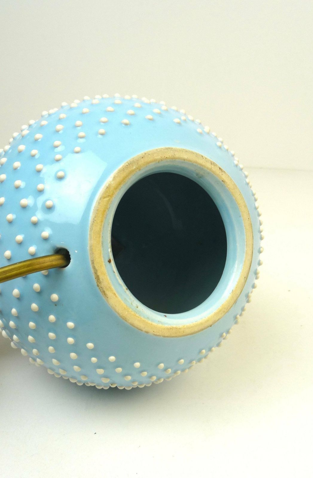 Rare Mid Century Polka Dot Ceramic Cocoon Shade Desk Lamp By Studio Paf Italy 1970 photo buy