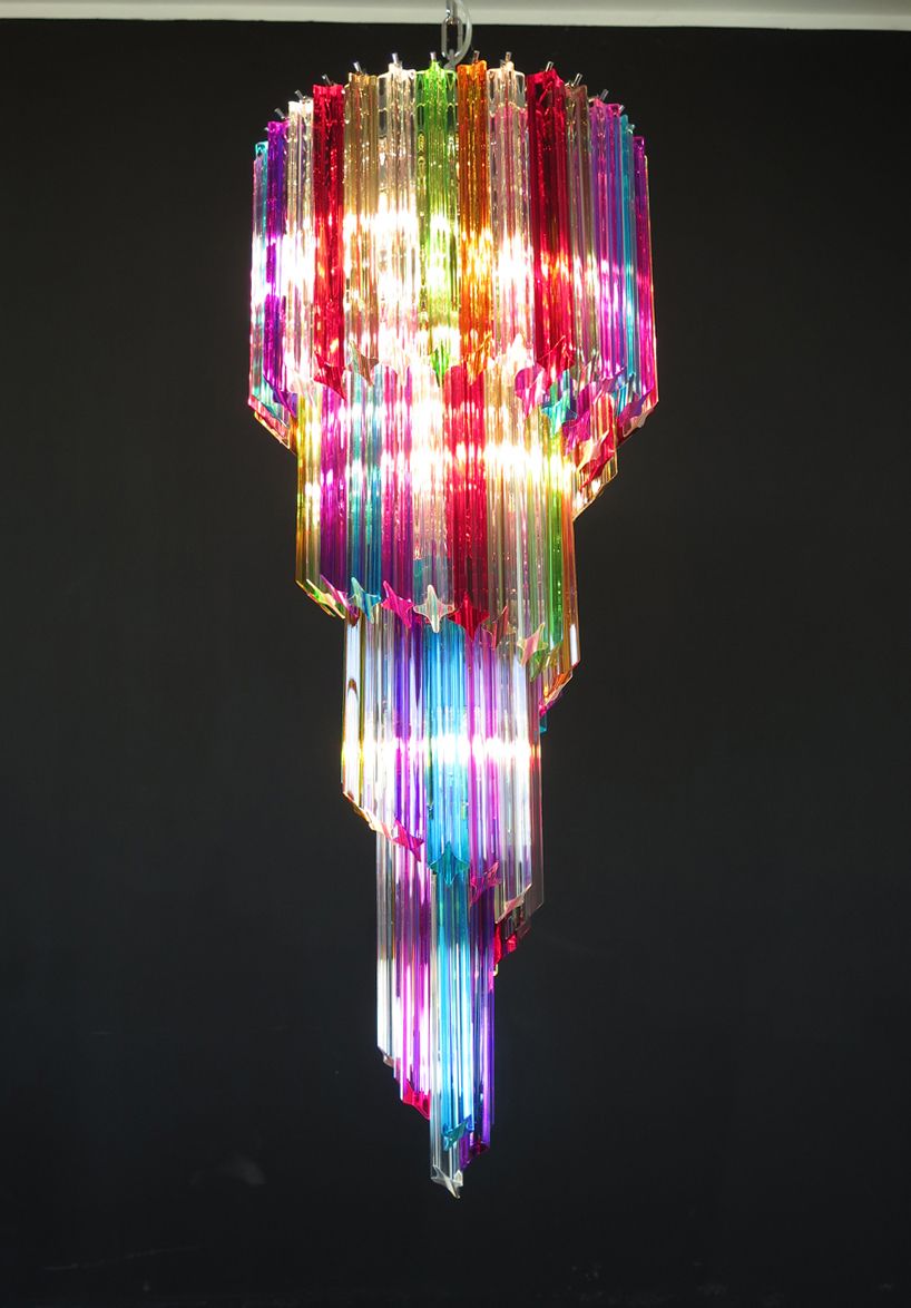 Murano Chandelier Multicolor   86 Quadriedri Prism   Mariangela Model photo vinterior