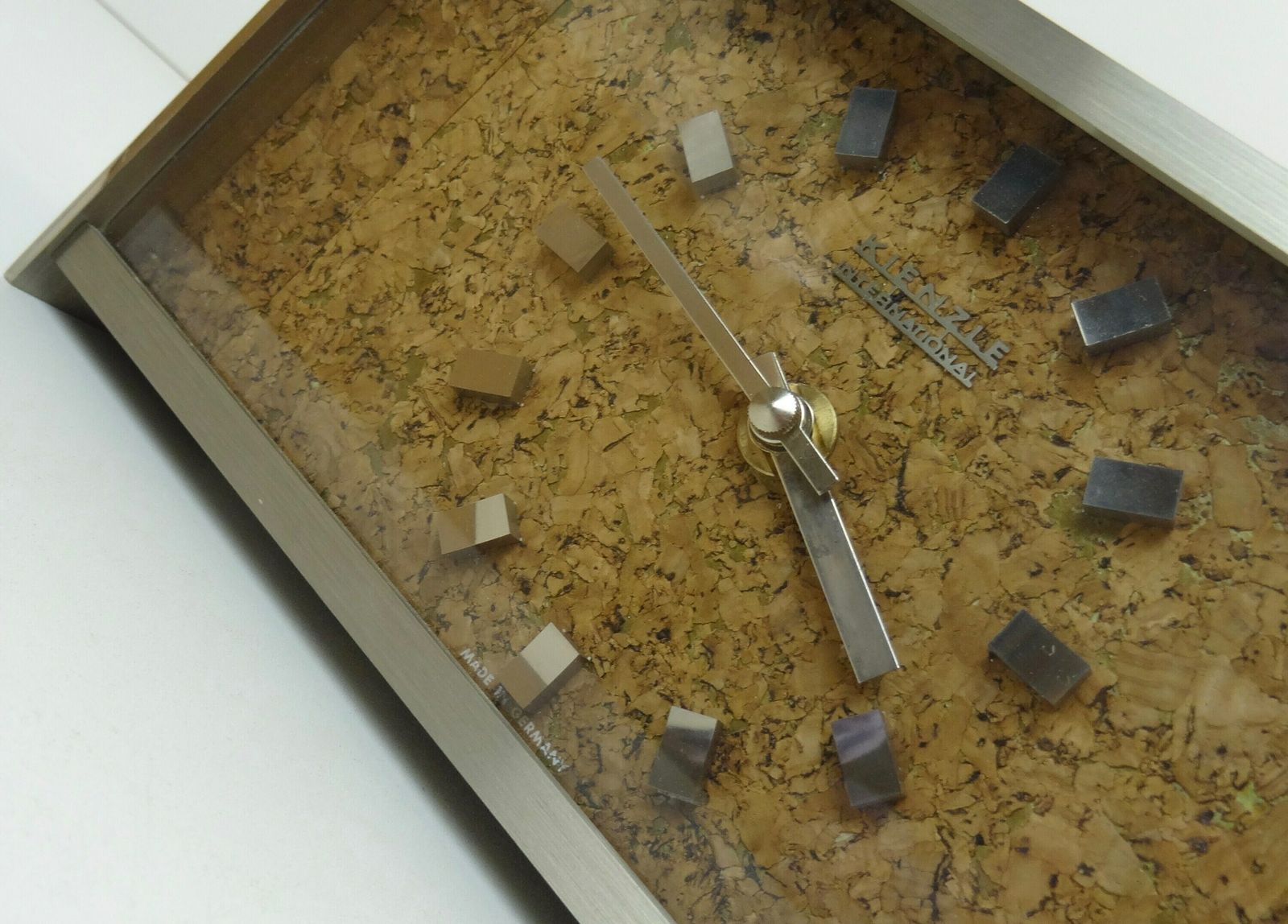 Rare Mid Century Cork Dial Desk Clock By Kienzle International photo furniture
