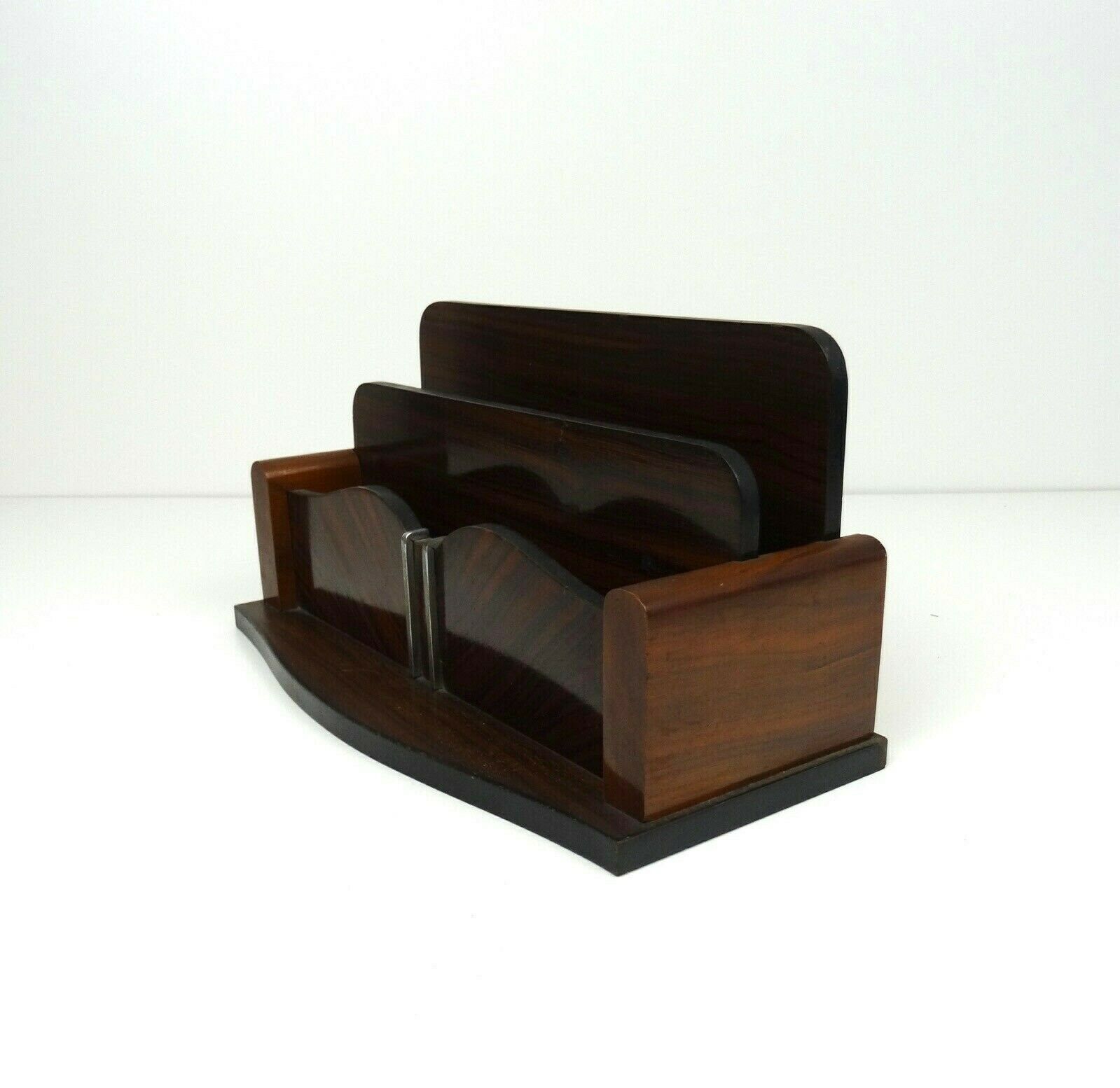 Rare Art Deco Rosewood Letter Holder Stand