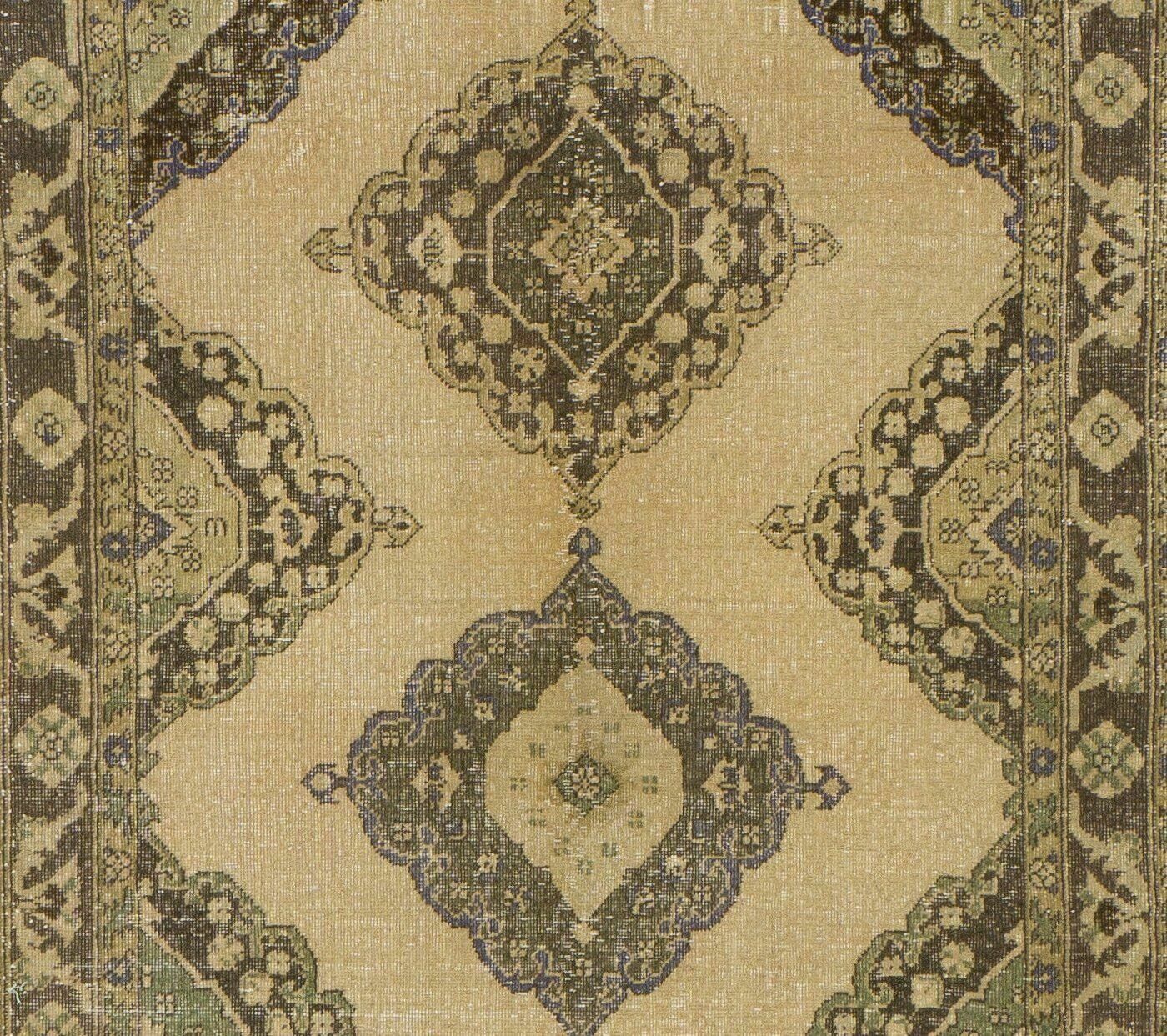 4.6x12.5 Ft Vintage Anatolian Oushak Wool Runner Rug, Ideal For Home And Office photo Textiles