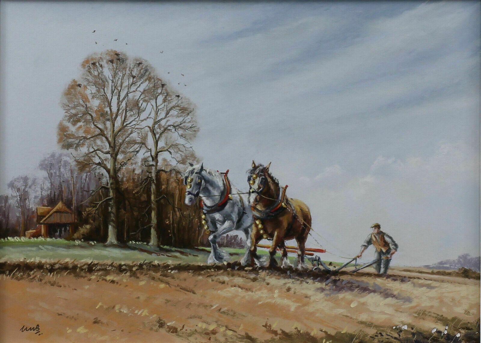 Gouache By Maurice J Bush. Titled "Across The Slope" photo furniture