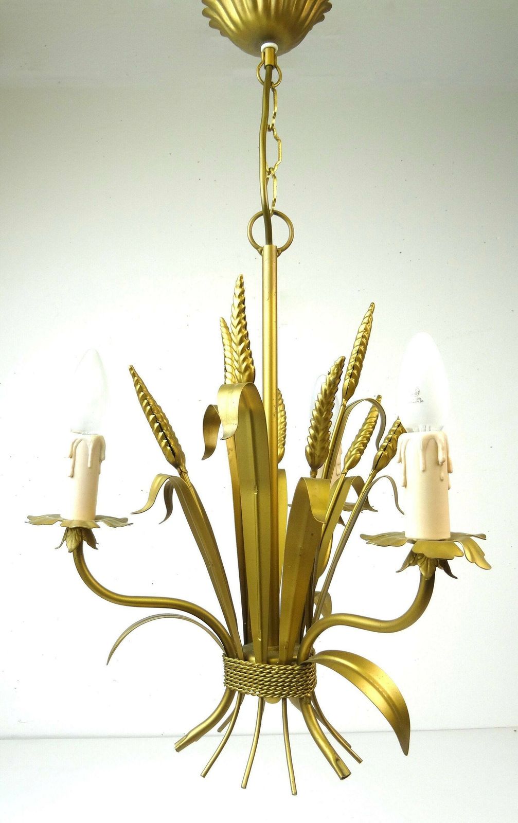 Beautiful Mid Century Chandelier Hollywood Regency Pendant Lamp Italy 50s