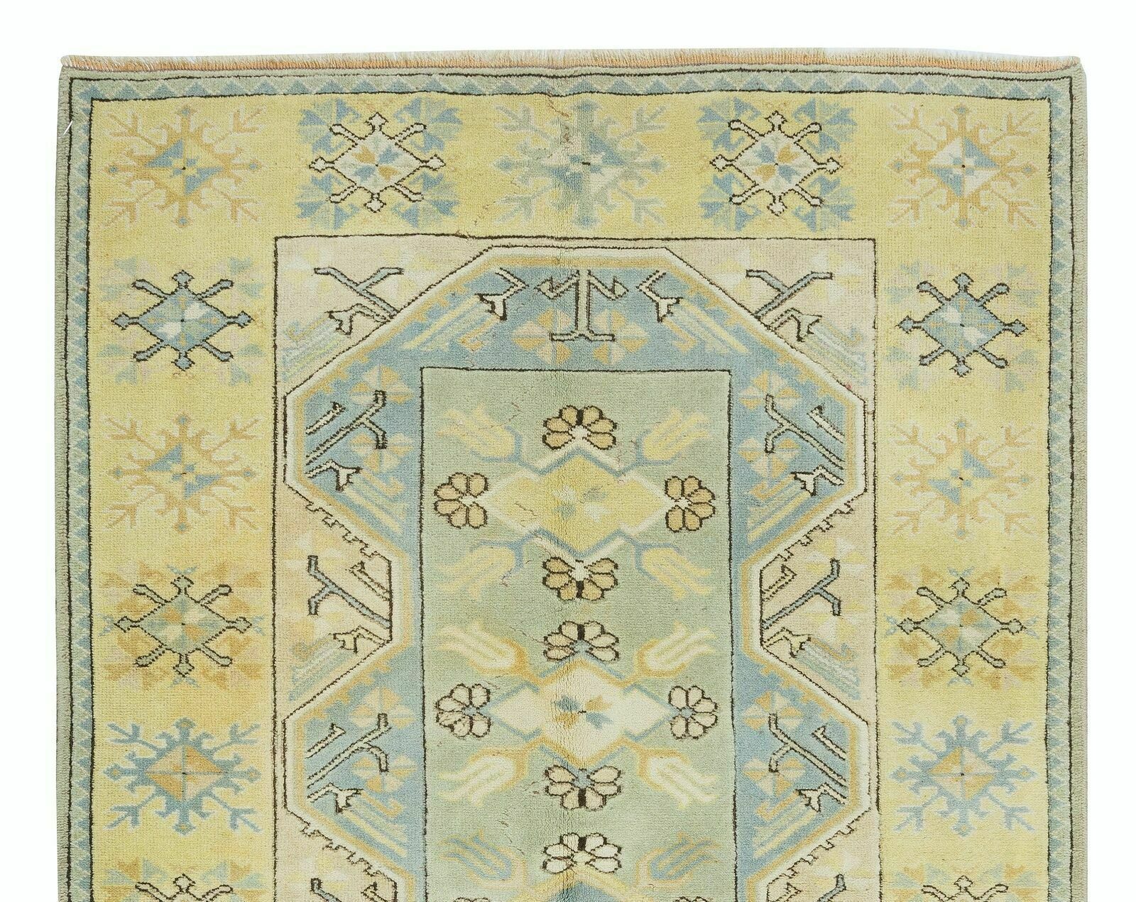 4x6.5 Ft Hand Knotted Vintage Turkish Milas Rug, 100% Wool photo Textiles