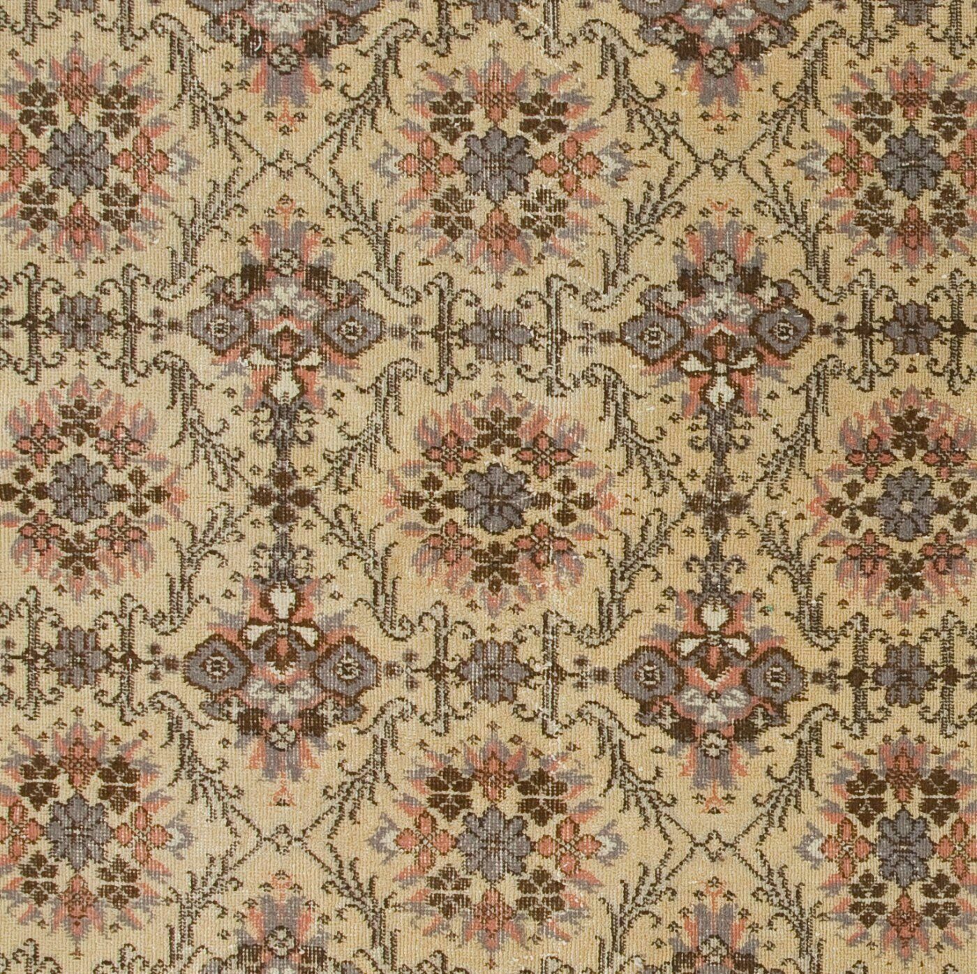 3.8x7.3 Ft Hand Knotted Vintage Floral Design Anatolian Rug photo Textiles