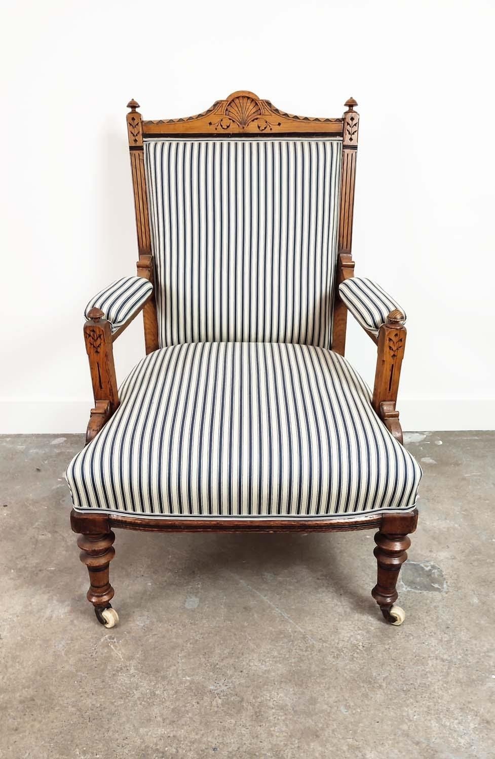 Aesthetic Armchair, Victorian Oak And Ebonised, Circa 1870