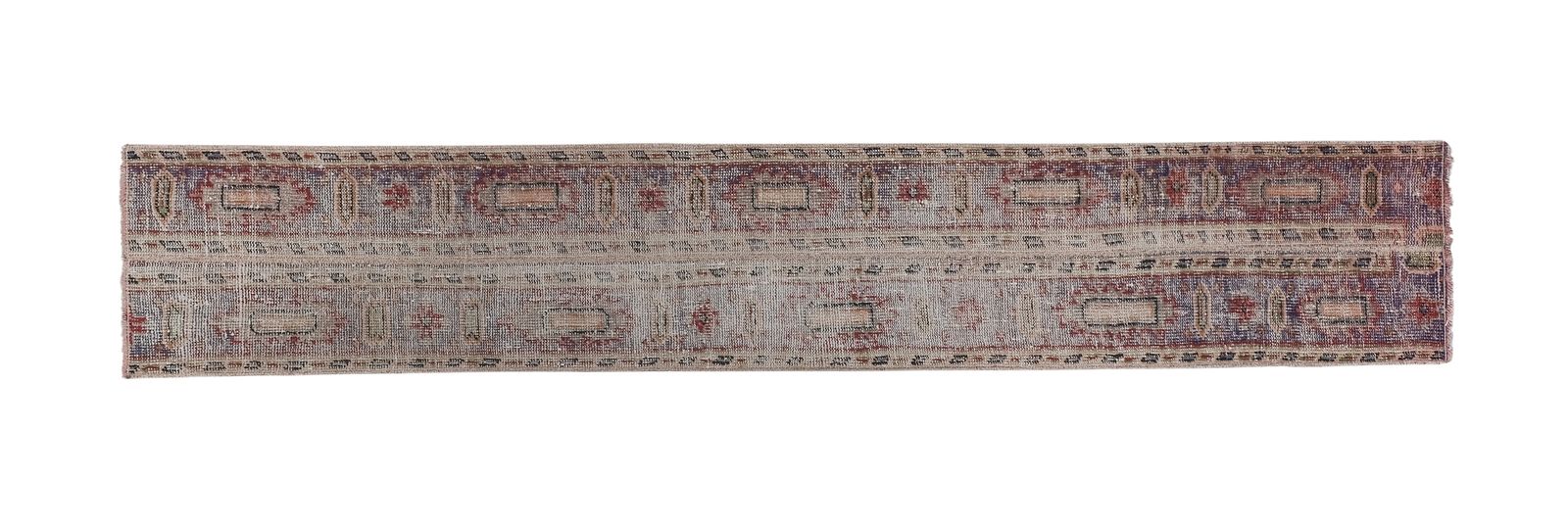 Hand Knotted Kurdish Tribal Low Pile Runner photo vinterior