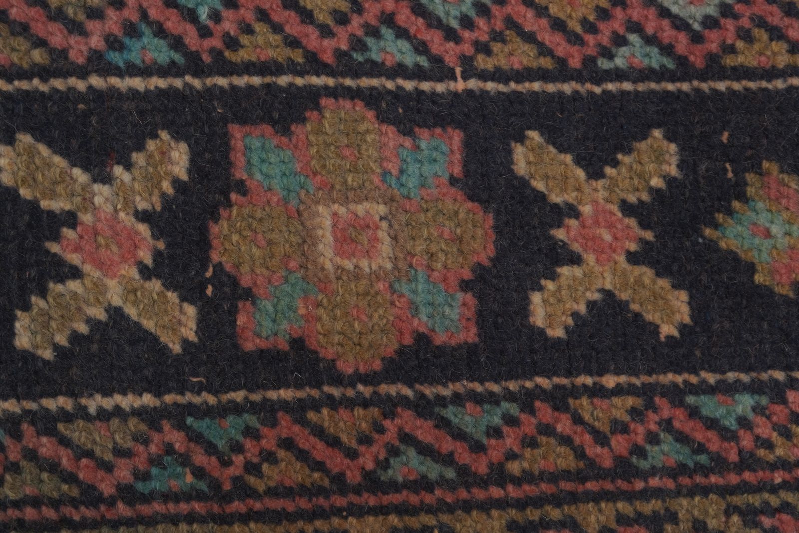Vintage Geometric Design Turkish Anatolian Runner Rug 2'' X 12'4'' photo Textiles