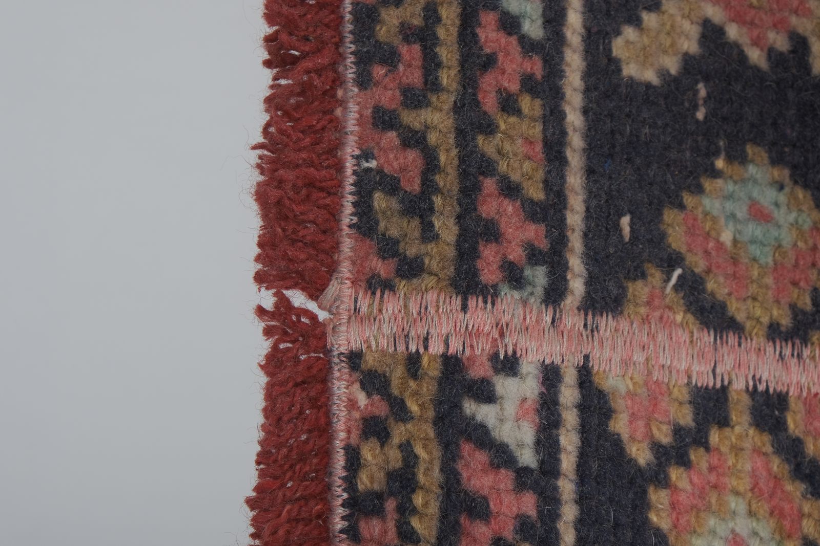 Vintage Geometric Design Turkish Anatolian Runner Rug 2'' X 12'4'' photo vinterior