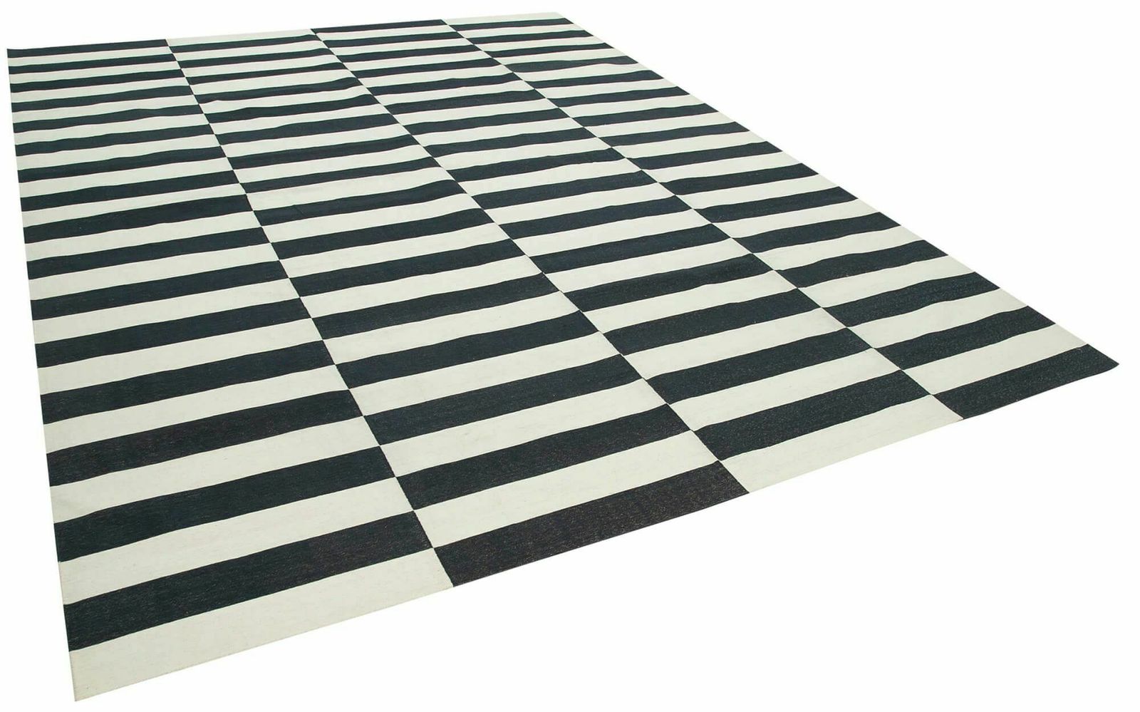9x12 Black Dhurrie Rug, Late 20th Century photo furniture