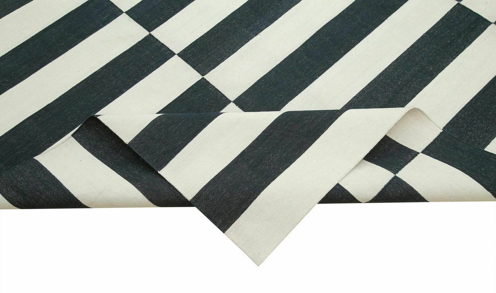 9x12 Black Dhurrie Rug, Late 20th Century photo vinterior
