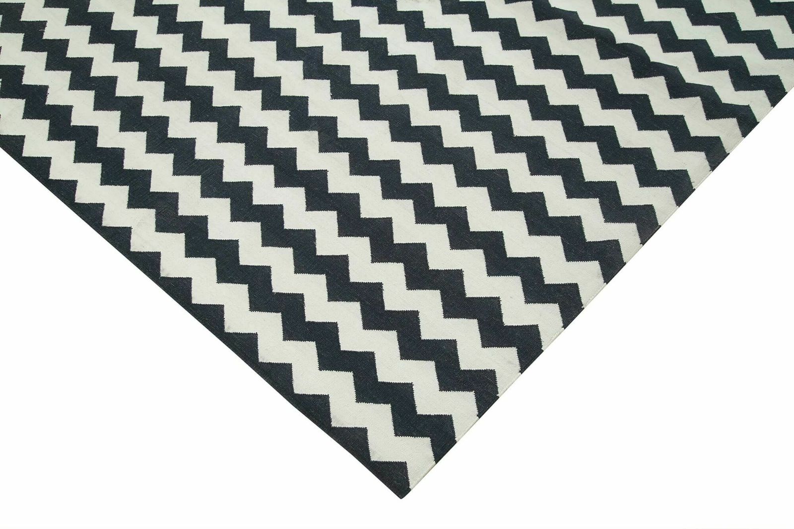 10x14 Black Dhurrie Rug, Late 20th Century photo Textiles