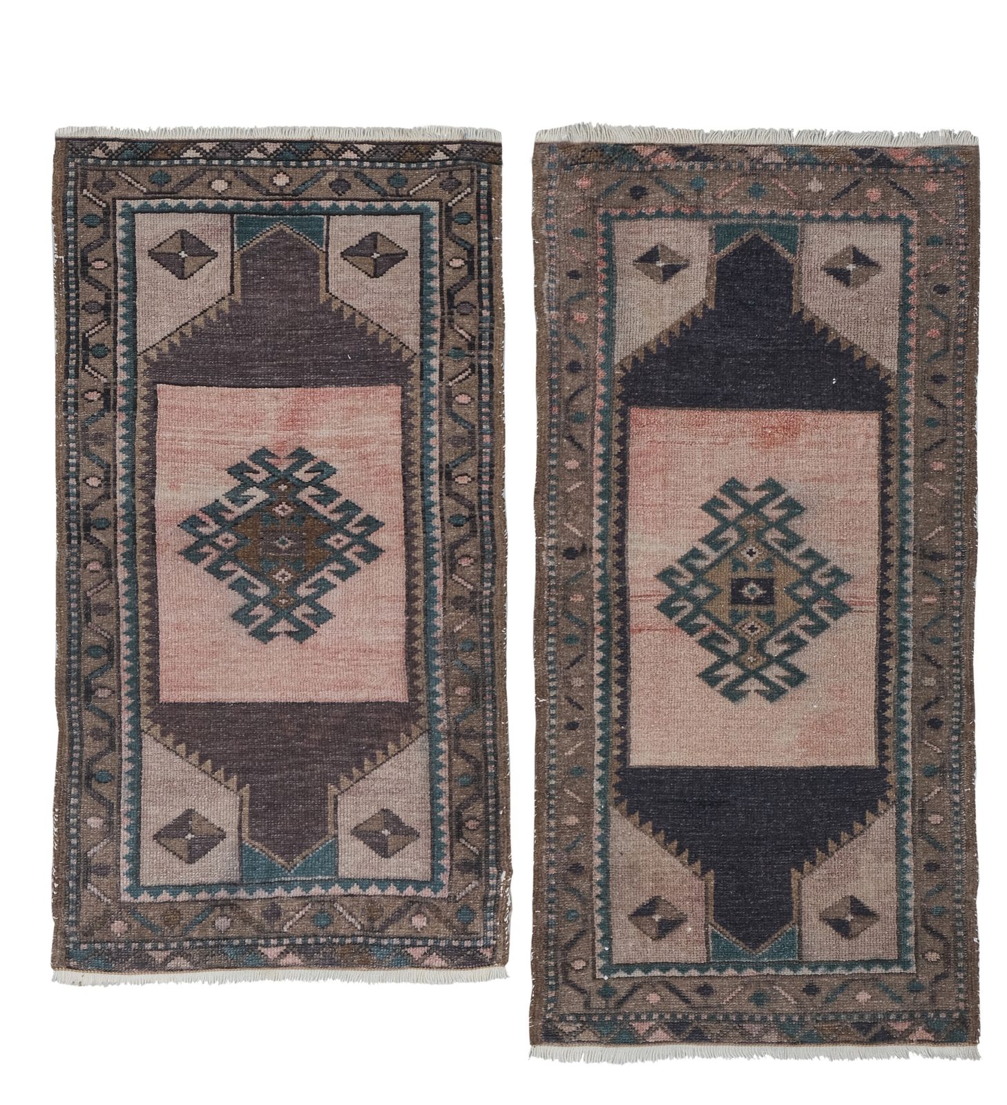 Low Pile Turkish Hand Knotted Runner Set Of Two
