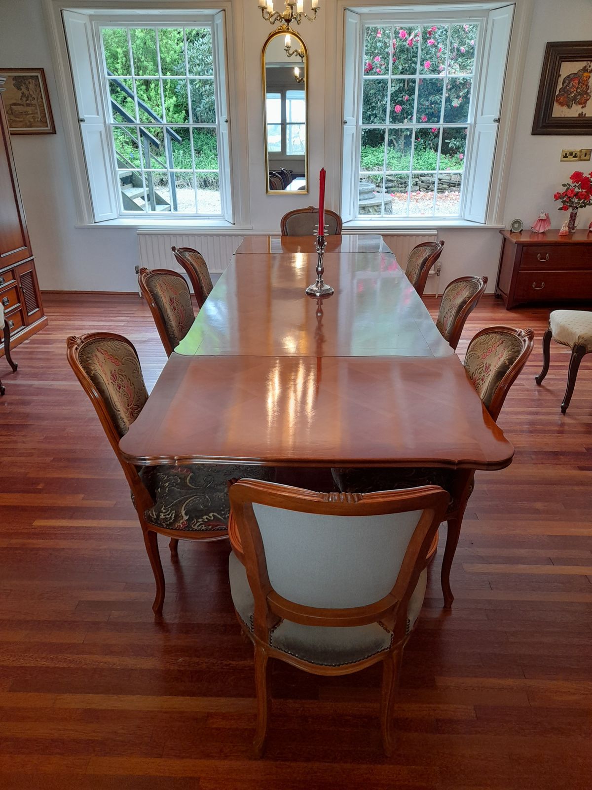 photo buy Louis XV Style Extendable Parquet Dining Table And 8 Chairs.