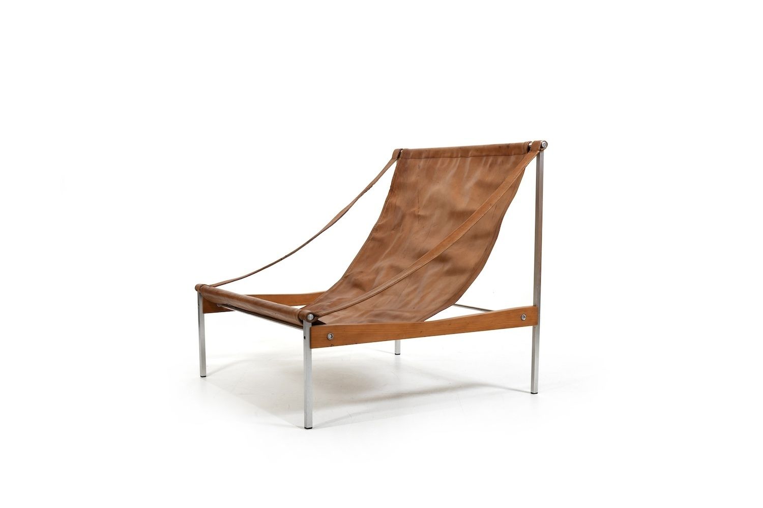 Grand Leather Lounge Chair 'Bequem' By Stig Poulsson C.1970
