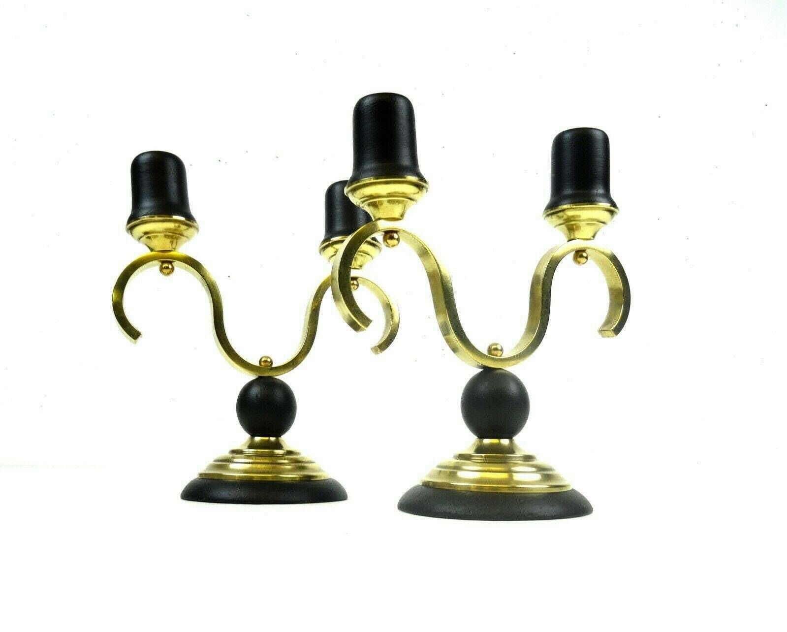 Beautiful Pair Of Art Deco Candlesticks Candle Holders photo furniture