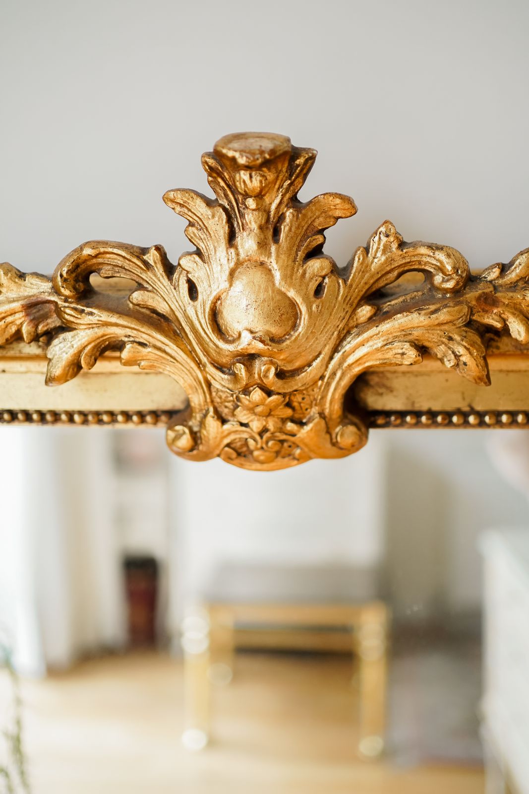 French Antique Large Mirror Gilt Camel Crested Louis XV photo for sale