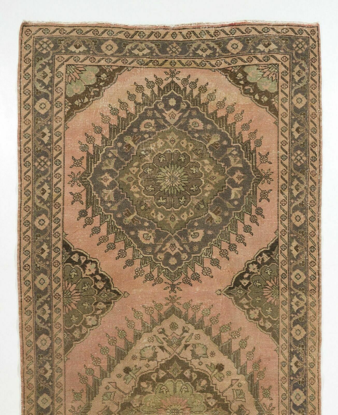 5x12.8 Ft Mid Century Handmade Oushak Runner In Natural Colors photo furniture