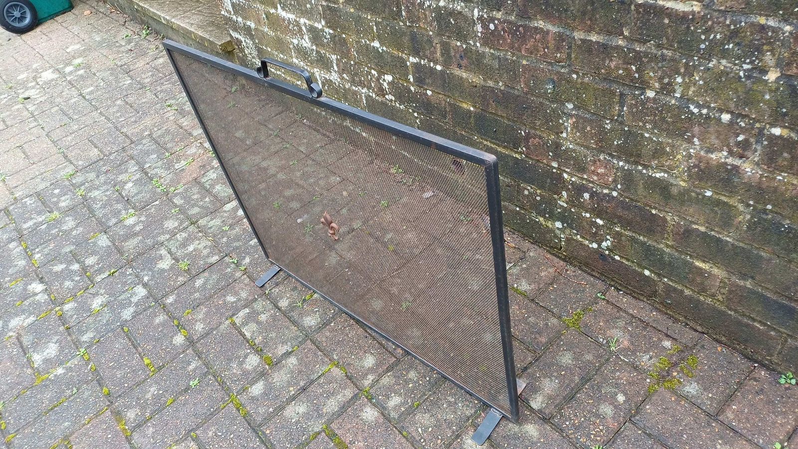 Vintage Metal 70s Fire Screen Guard Gauze Fireplace. photo buy