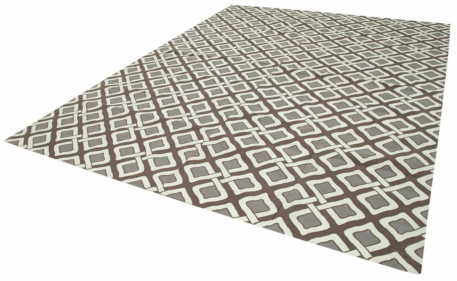 9x12 Brown Dhurrie Rug, Late 20th Century photo for sale