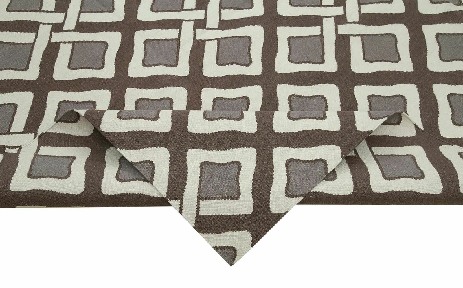 9x12 Brown Dhurrie Rug, Late 20th Century photo vinterior
