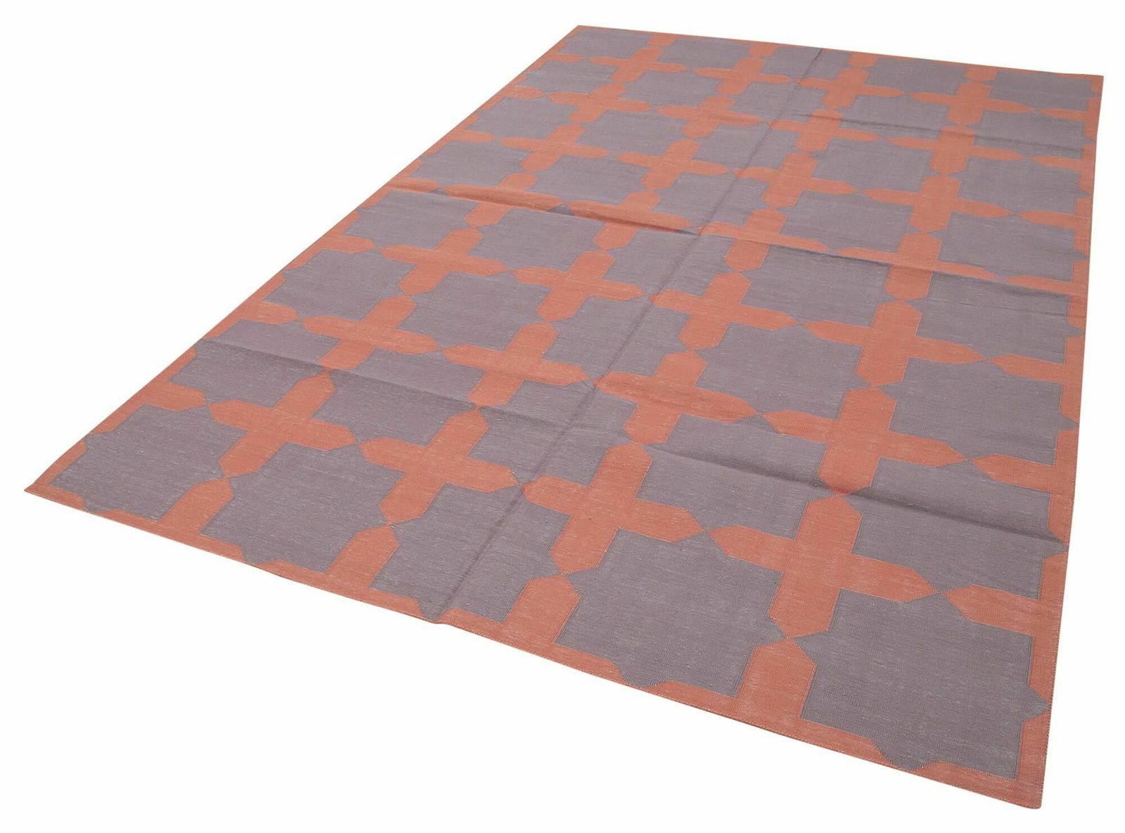 6x9 Purple Dhurrie Rug, Oriental photo for sale