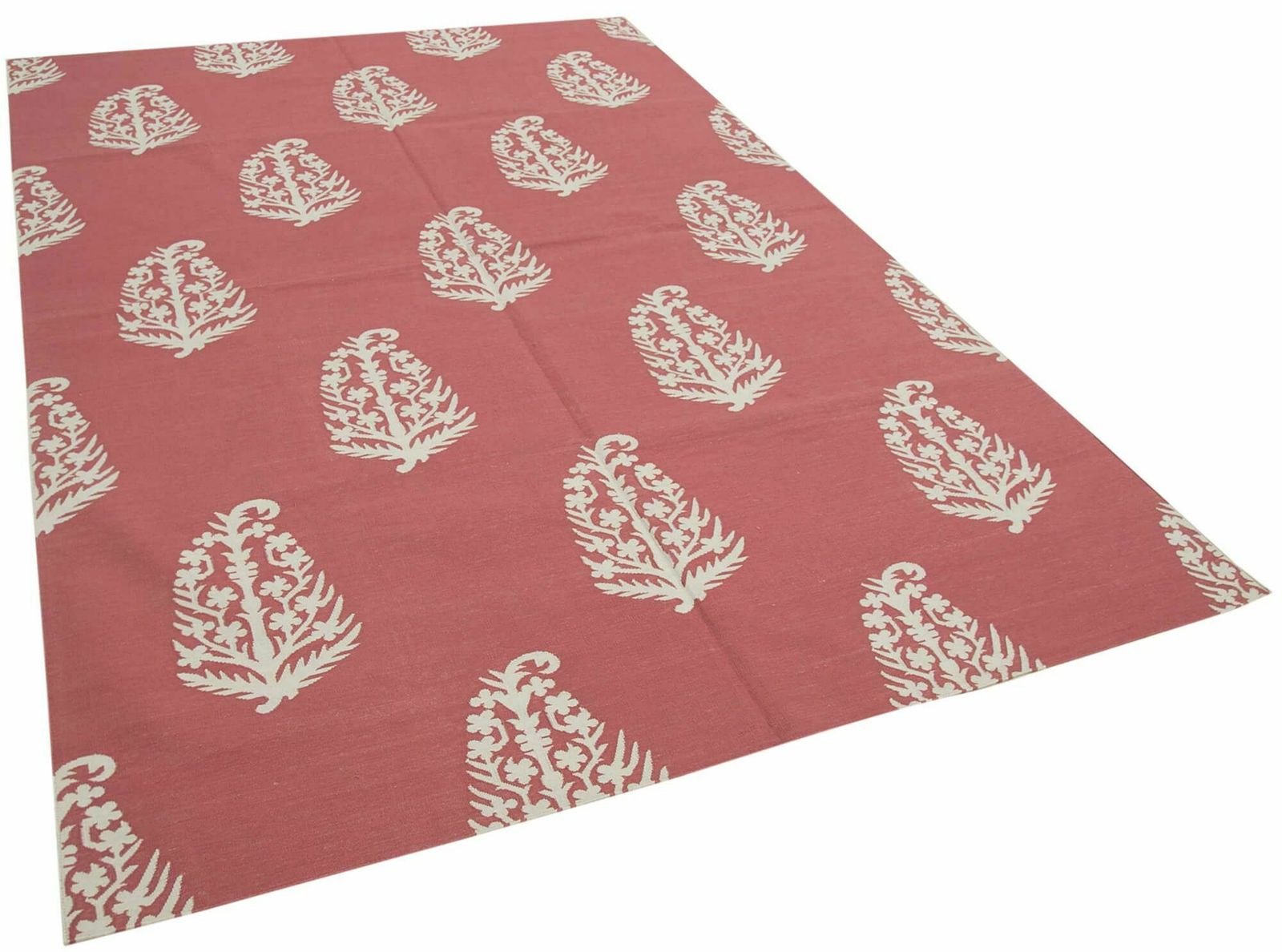 6x9 Red Dhurrie Rug, Oriental photo furniture
