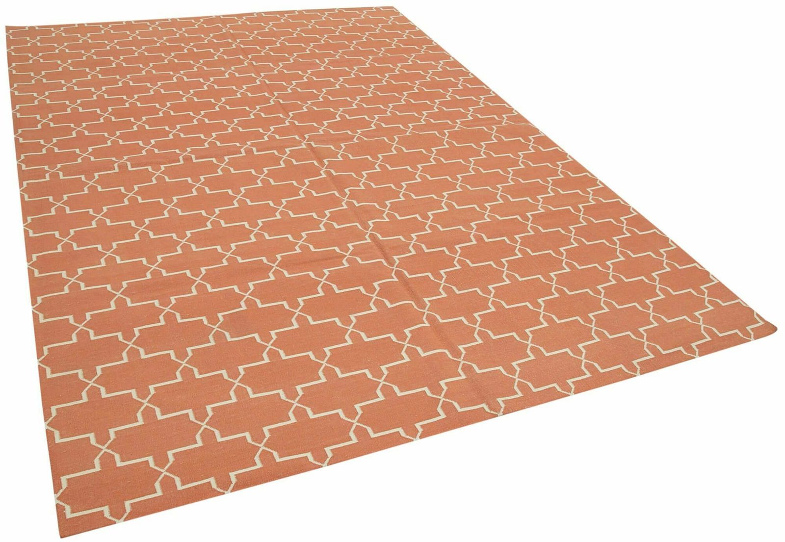 6x9 Orange Dhurrie Rug   32362 photo furniture