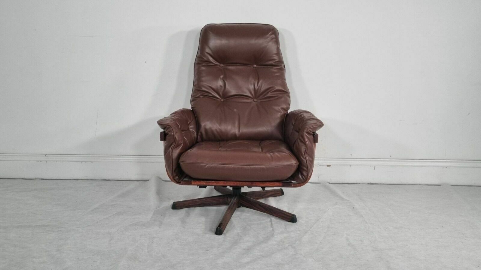 Vintage Gote Mobler Nassjo Armchair In Brown Leather photo furniture