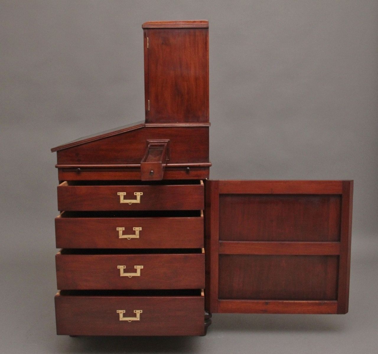 photo buy Anglo Indian Teak Davenport, 1960s