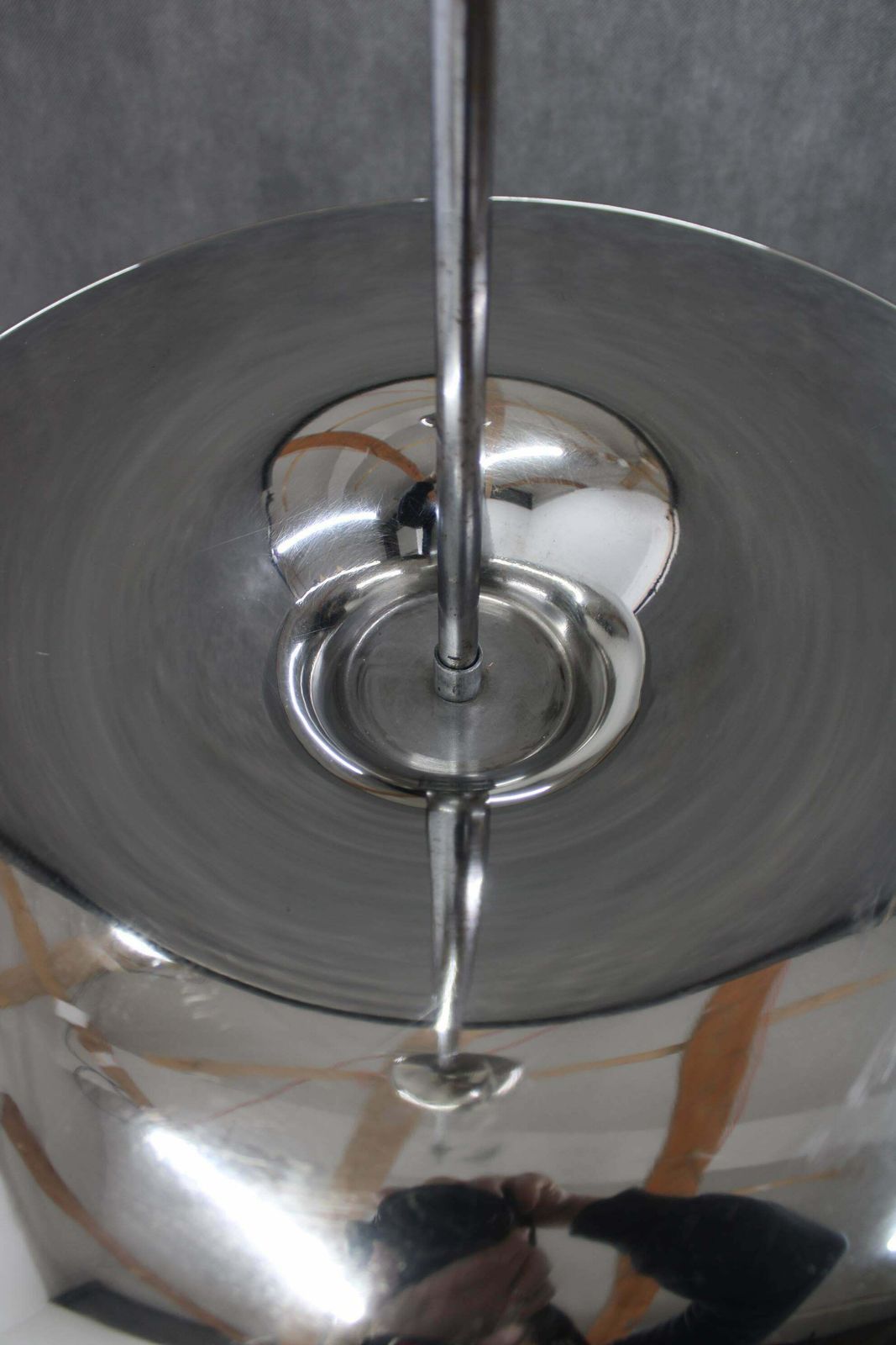 1930s Bauhaus Chrome Plated Chandelier By Anyz, Czechoslovakia photo for sale