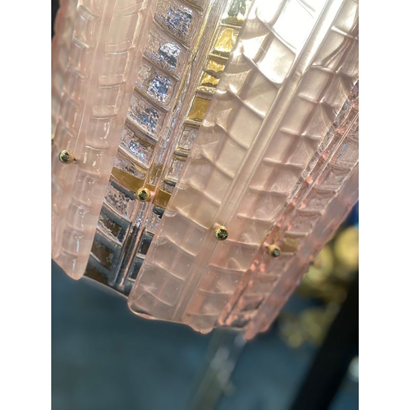 Lantern In Pink Transparent And Sanded Murano Glass In Barovier E Toso Style photo buy