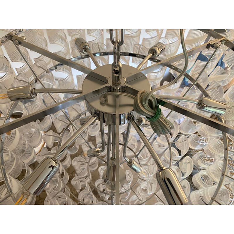 photo furniture Transparent And White “Ricci” Murano Glass Chandelier
