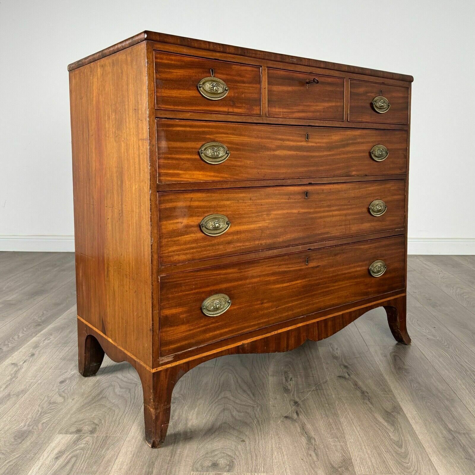 Antique 18th Century Mahogany Chest Of Drawers photo vintage
