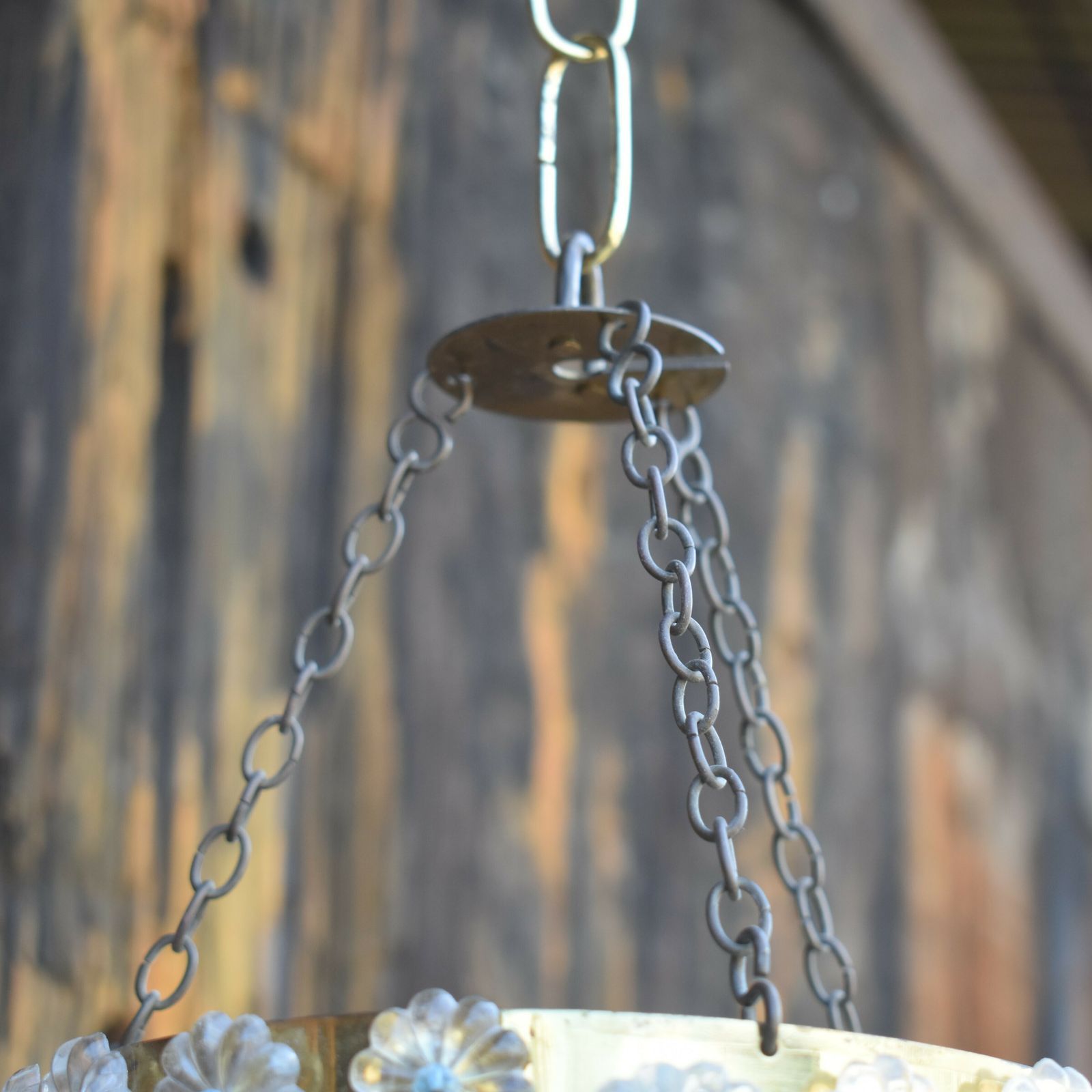 Antique Vintage Three Tier Lead Crystal Lustre Droplet Ceiling Light Chandelier photo vintage