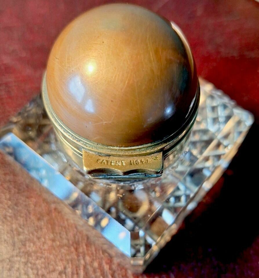 Victorian Patented Partners Copper & Glass Inkwell By Betjemann & Sons photo buy