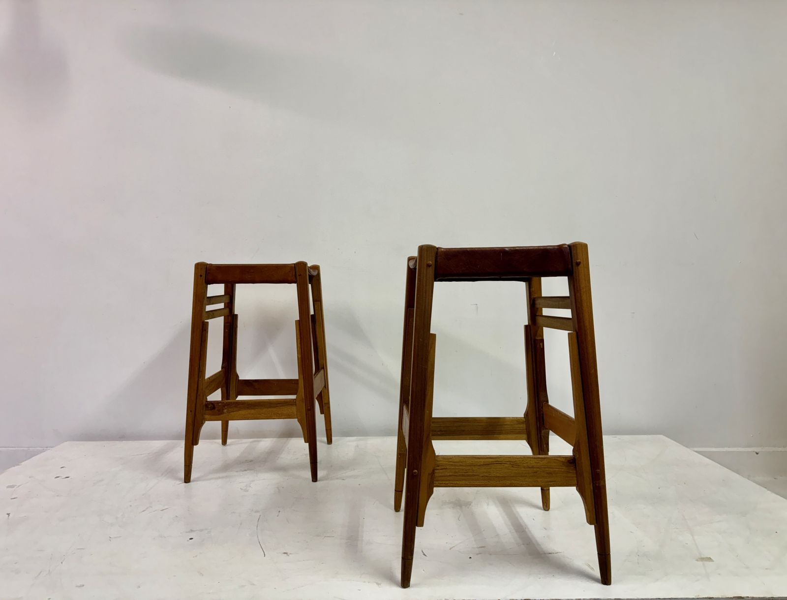 995.0 Part Of Mid Century Wood High Stools By Werner Biermann For Arte Sano photo