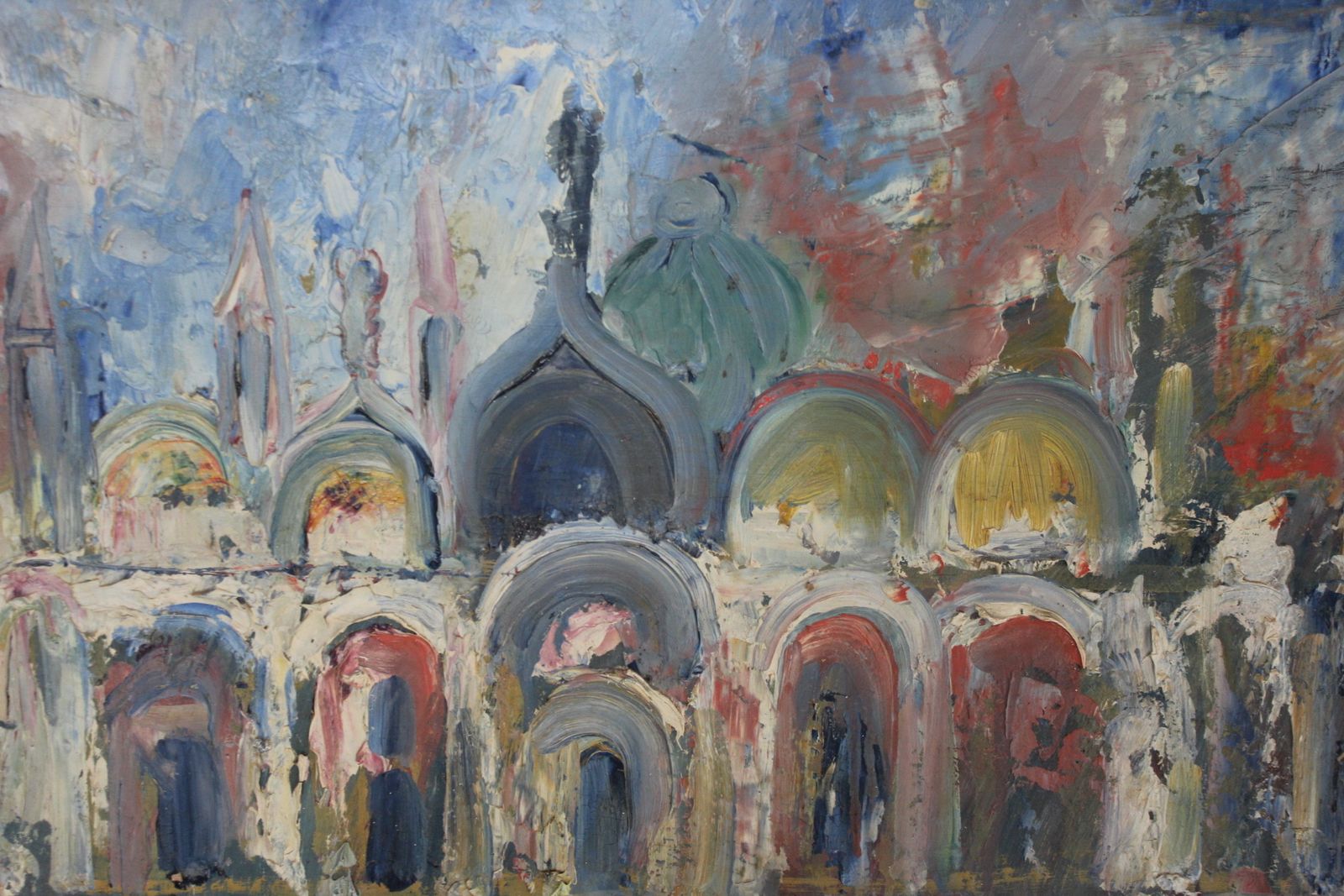 395.0 Vintage Midcentury Venetian Painting By Emanuele Cappello photo