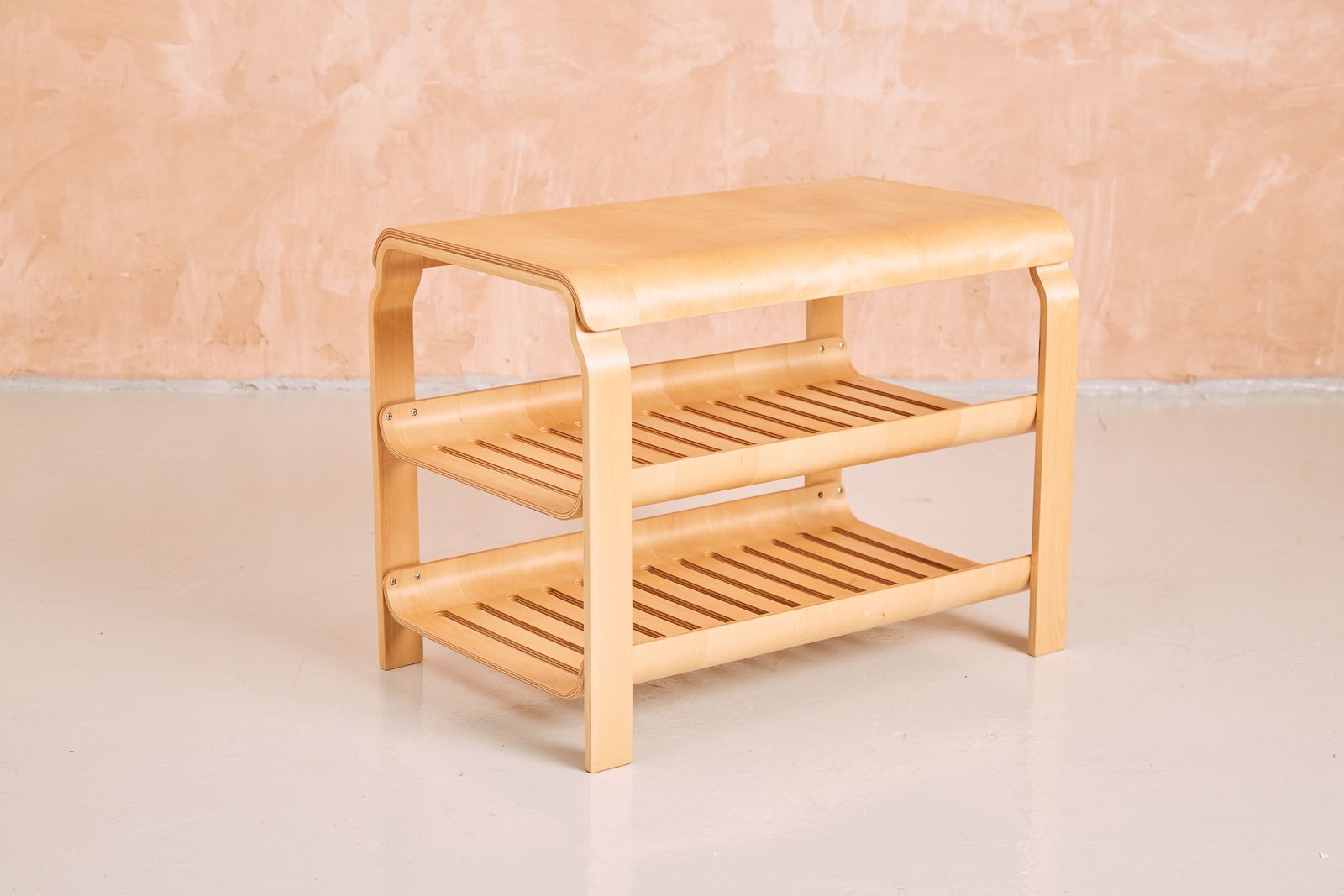 Vintage Swedish 3 Tier Coffee Table In Birch Plywood By Ikea 1980s