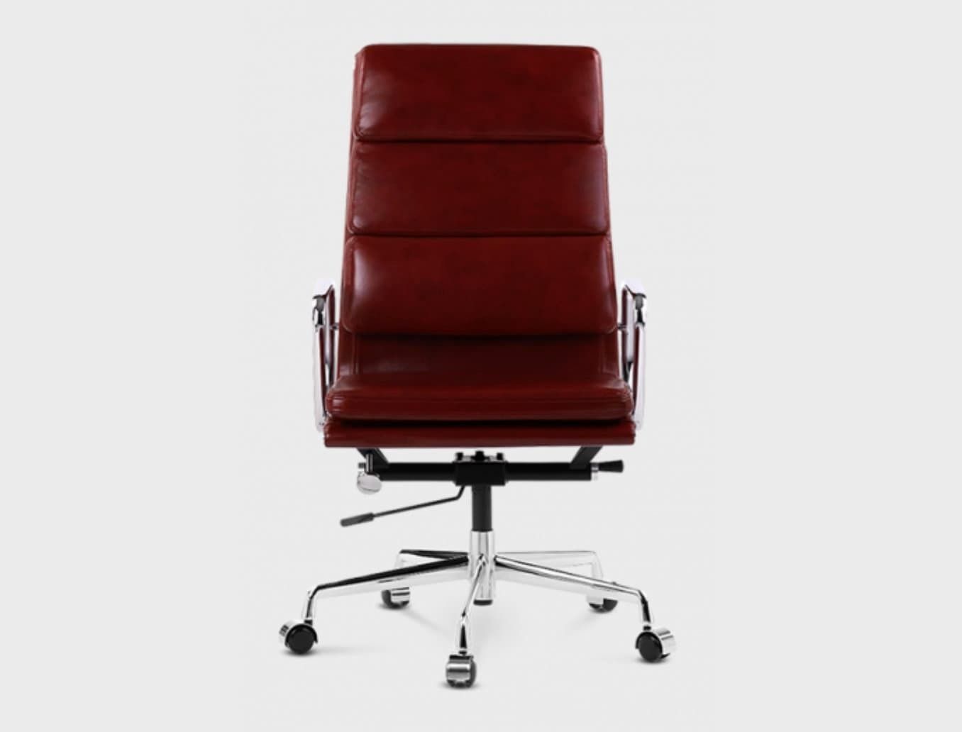 Mid Century Design Office Chair   Tan Or Burgundy Leather