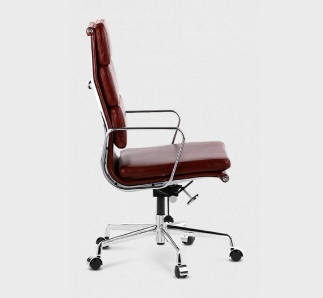Mid Century Design Office Chair   Tan Or Burgundy Leather photo Furniture