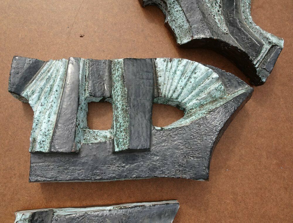Large Belgian Brutalist Ceramic Wall Sculptures, 1960s, Set Of 3 photo furniture