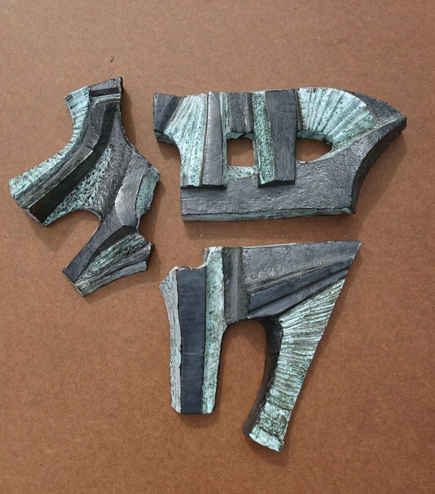 photo furniture Large Belgian Brutalist Ceramic Wall Sculptures, 1960s, Set Of 3