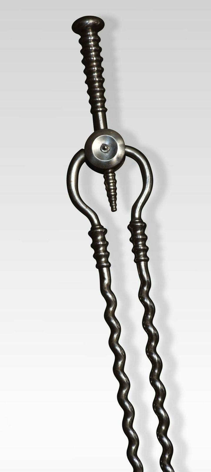Polished Steel Triple Companion Fire Tool Set photo for sale