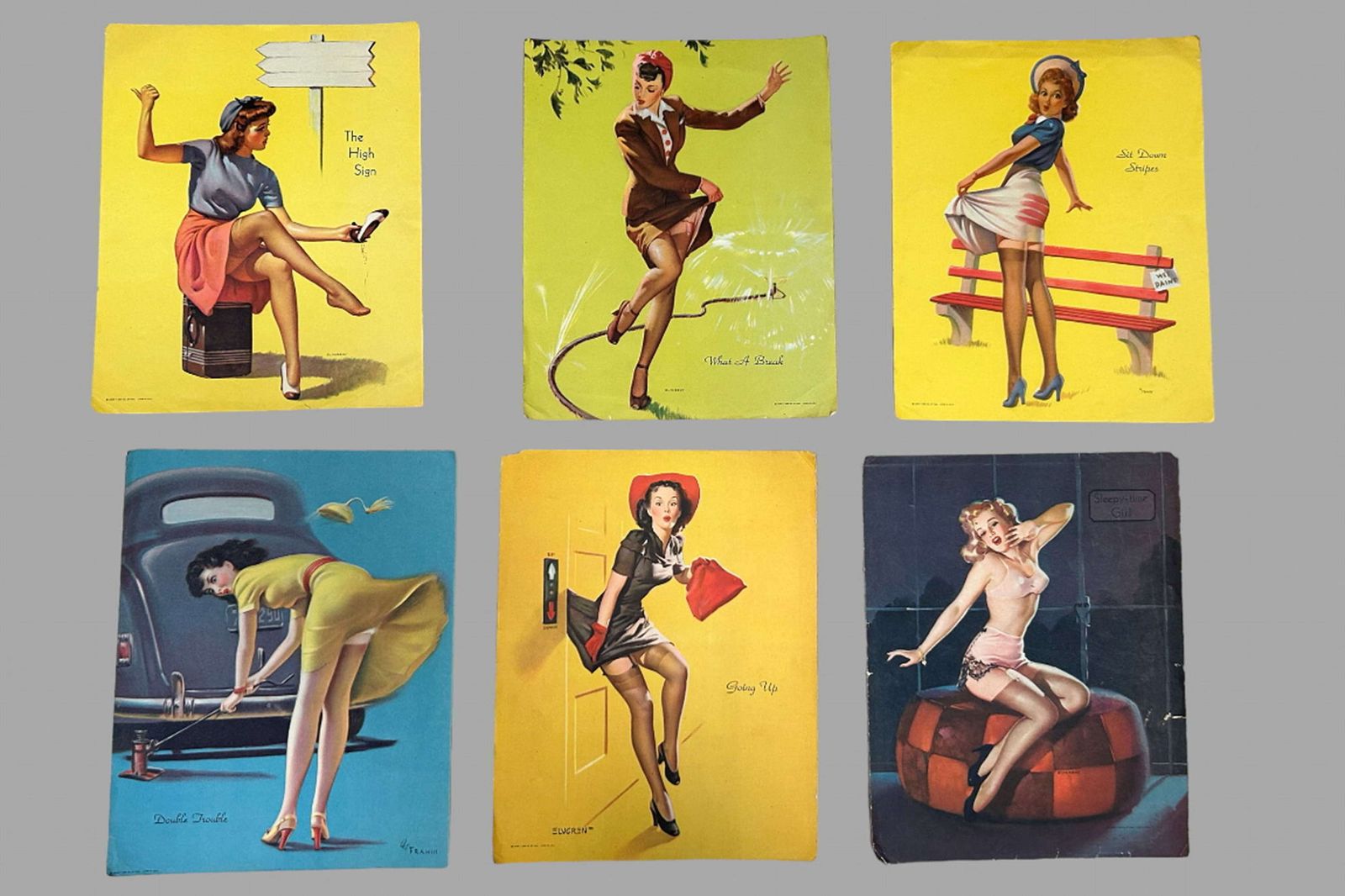 A Set Of  12  Colour 1960's Pin Ups, 1960s photo for sale