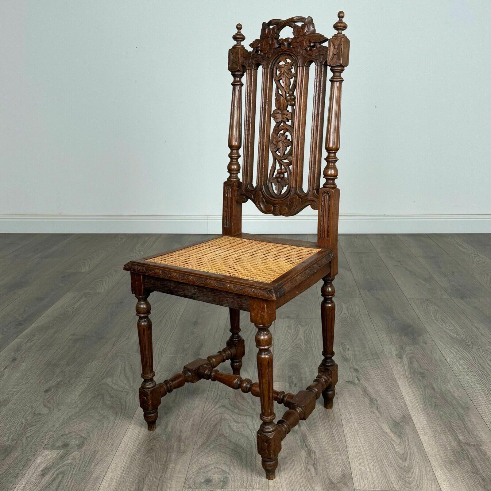 Antique 19th Century Bedroom Chair / Hall Chair In Oak